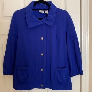 NWT Chicos royal blue L/W jacket 3/4 sleeves sz 2 (12-14) RB2